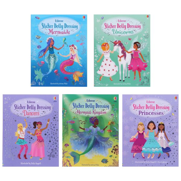 Usborne Sticker Dolly Dressing By Fiona Watt 5 Books Collection Set - Ages 3-8 - Paperback Sale