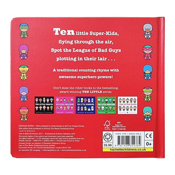 Ten Little Superheroes Book By Mike Brownlow - Age 3-5 - Board Book on Sale