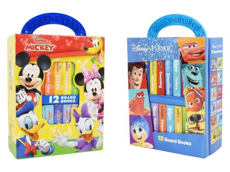 Disney Junior Mickey Mouse Clubhouse & Disney Pixar My First Library 24 Books Box Set - Age 0-5 - Board Book For Cheap