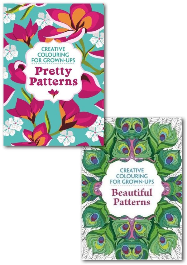 Beautiful Pretty Patterns 2 Books Set Creative Colouring for Grown-ups - Colouring Book - Paperback Online now