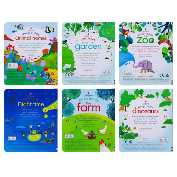 Peep Inside Complete 6 Books Collection By Usborne - Ages 2+ - Board Books Online now