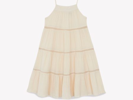 Girls Cream Yellow Cotton Dress Fashion