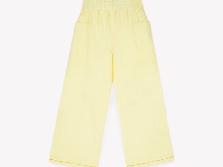 Girls Light Yellow Cotton Trousers Supply