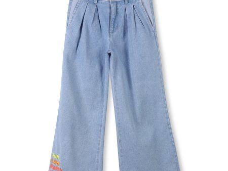 Girls Light Blue Denim Trousers Discount