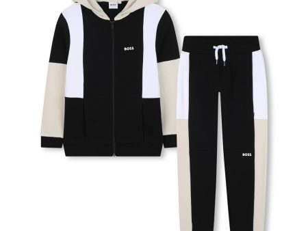 Boys Black Cotton Tracksuit on Sale