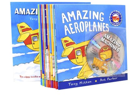 Amazing Machines 10 Books Box Set Collection With CD by Tony Mitton and Ant Parker- Ages 5+ - Paperback Audiobook on Sale