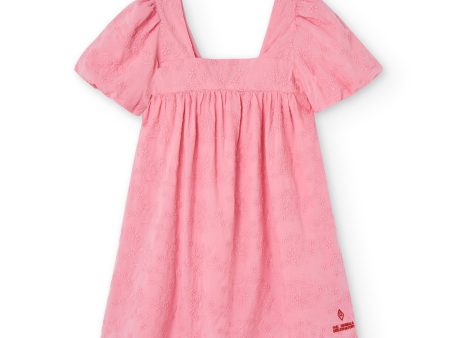 Girls Pink Embroidered Cotton Dress Online