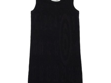 Girls Black Cotton Mesh Dress Discount