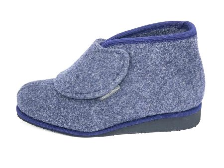 Damen Filz Hausschuh Blau Frankenwald 16717 Online now