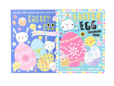 Easter Egg Colouring and Sticker Activity 2 Books - Paperback - Age 3-5 Discount