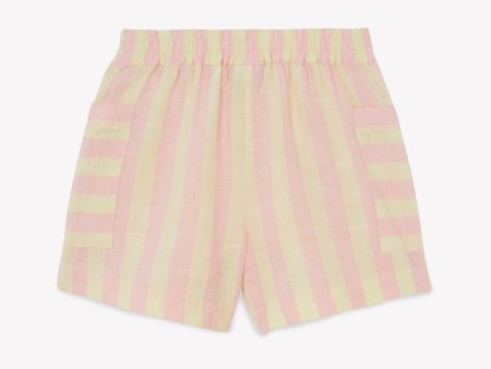 Girls Yellow Stripe Shorts Online Sale