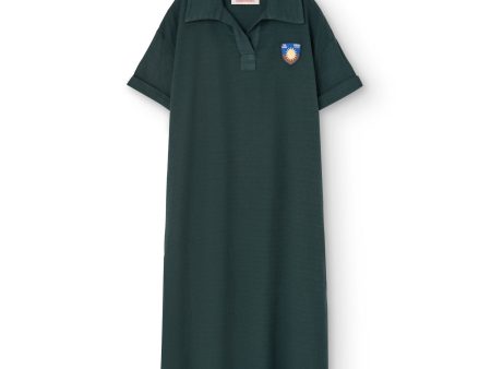 Girls Dark Green Cotton Dress For Cheap