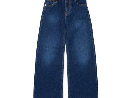 Girls Blue Denim Trousers Cheap