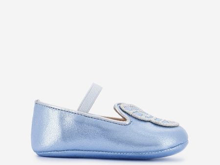 Sophia Webster Baby Girls Butterfly Embroidery Flat in Blue Sale