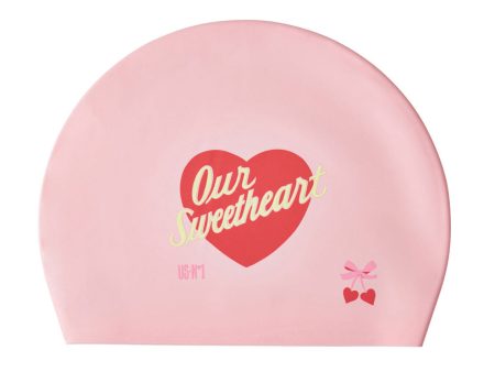 Adult Pink Heart Silicone Swim Hat Supply