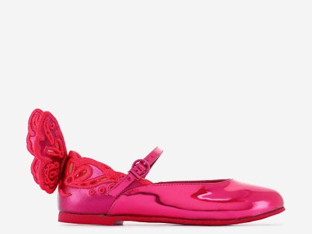 Sophia Webster Girls Chiara Broderie Flat in Pink For Sale