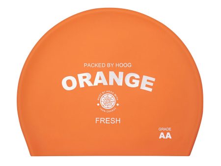 Adult Orange Logo Silicone Swim Hat For Cheap