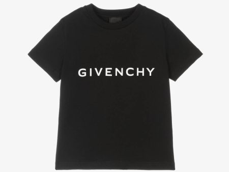 Boys & Girls Black Logo Cotton T-Shirt Discount