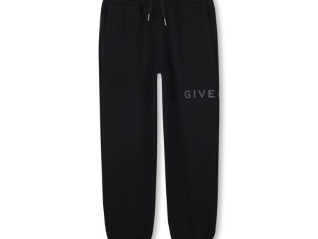 Boys & Girls Black Logo Cotton Trousers Fashion