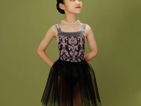 Girls Black Victorian cats Black tea Piqué Platina Ballet Onesies Hot on Sale